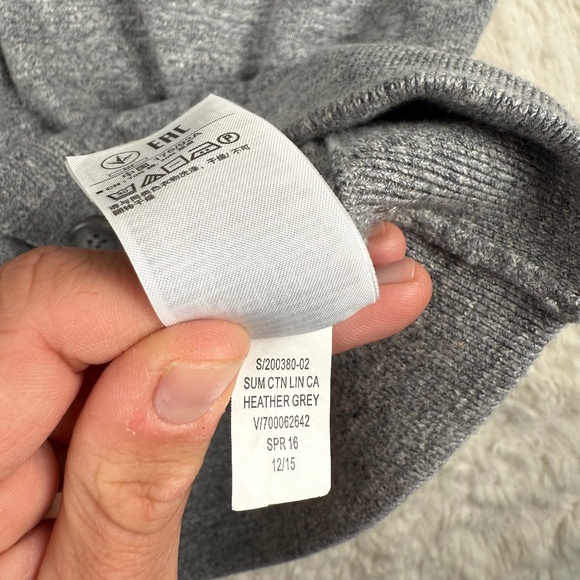 Gap Linen Blend Button Up Cardigan Sweater V-Neck Heather Grey Men's Small - Picture 7 of 8